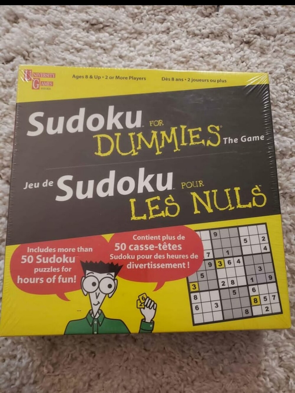 Sudoku for Dummies Game by University Games - Yellow & Black